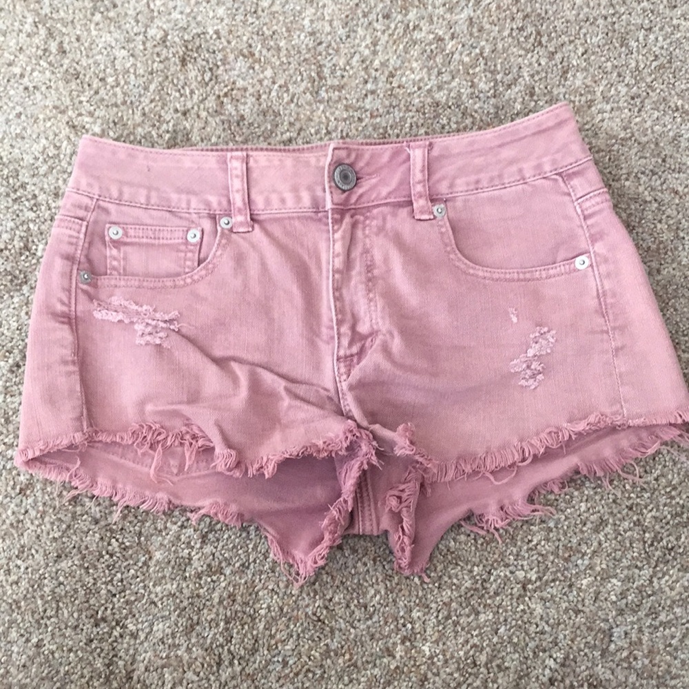 Mauve AE cutoff shorts